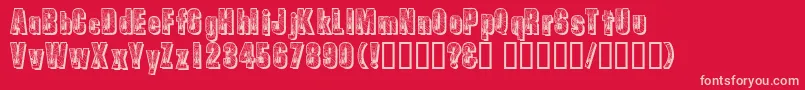 Spiderman-Schriftart – Rosa Schriften auf rotem Hintergrund