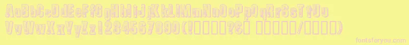 フォントSpiderman – ピンクのフォント、黄色の背景