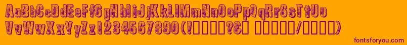 Шрифт Spiderman – фиолетовые шрифты на оранжевом фоне