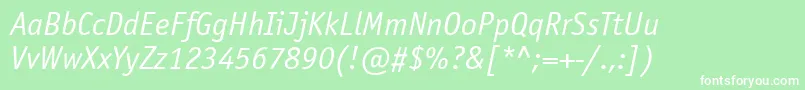 OfficinasansgttItalic Font – White Fonts on Green Background