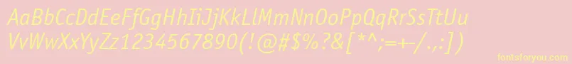 OfficinasansgttItalic Font – Yellow Fonts on Pink Background