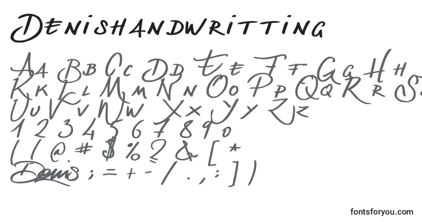 Schriftart Denishandwritting – Alphabet, Zahlen, spezielle Symbole