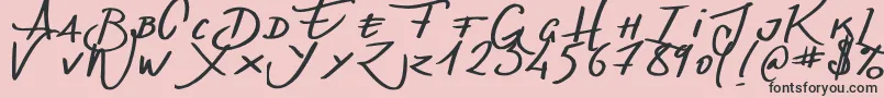 フォントDenishandwritting – ピンクの背景に黒い文字