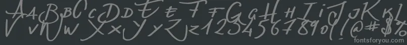 フォントDenishandwritting – 黒い背景に灰色の文字