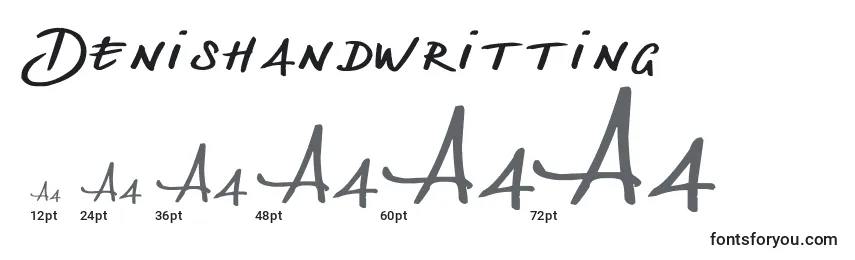 Размеры шрифта Denishandwritting