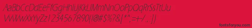 ErgoelightcondItalic Font – Black Fonts on Red Background