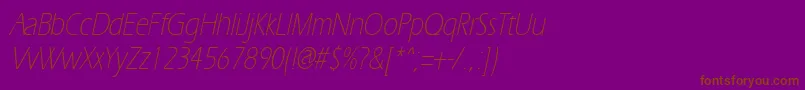 ErgoelightcondItalic Font – Brown Fonts on Purple Background