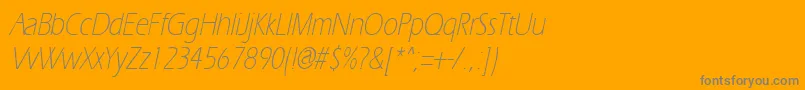 ErgoelightcondItalic Font – Gray Fonts on Orange Background