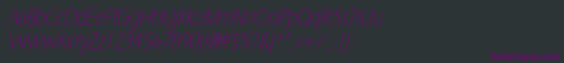 フォントErgoelightcondItalic – 黒い背景に紫のフォント