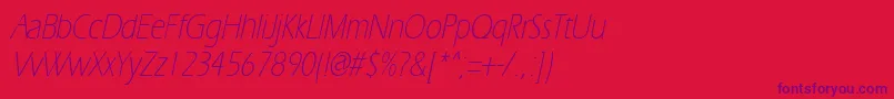 ErgoelightcondItalic Font – Purple Fonts on Red Background