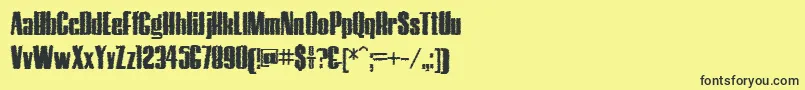 フォントHostilTrash – 黒い文字の黄色い背景