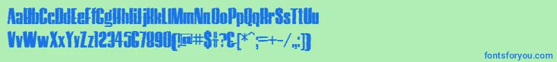 HostilTrash Font – Blue Fonts on Green Background