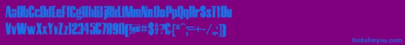 HostilTrash-fontti – siniset fontit violetilla taustalla