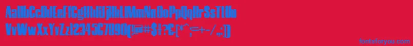 HostilTrash Font – Blue Fonts on Red Background