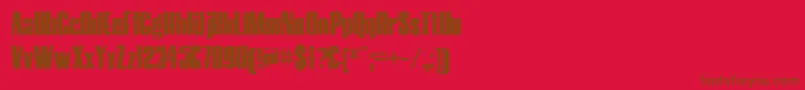 HostilTrash-fontti – ruskeat fontit punaisella taustalla