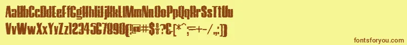 HostilTrash Font – Brown Fonts on Yellow Background