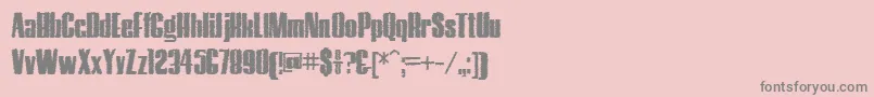 HostilTrash-fontti – harmaat kirjasimet vaaleanpunaisella taustalla