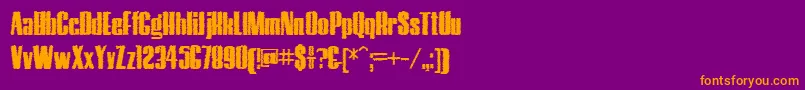HostilTrash-fontti – oranssit fontit violetilla taustalla