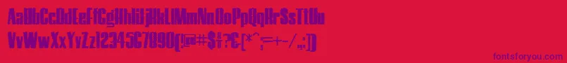 HostilTrash-Schriftart – Violette Schriften auf rotem Hintergrund