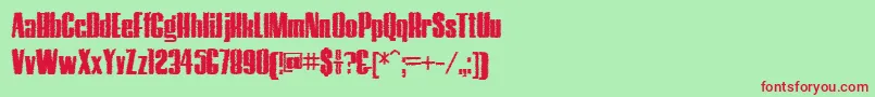 HostilTrash Font – Red Fonts on Green Background