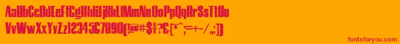 フォントHostilTrash – オレンジの背景に赤い文字