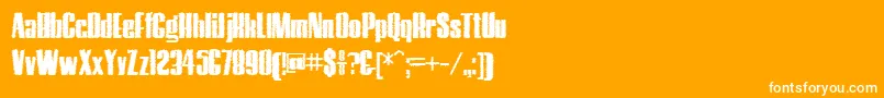 HostilTrash-Schriftart – Weiße Schriften auf orangefarbenem Hintergrund