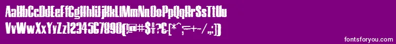 Fonte HostilTrash – fontes brancas em um fundo violeta