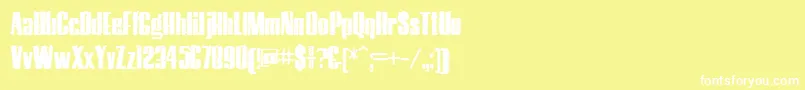 Шрифт HostilTrash – белые шрифты на жёлтом фоне