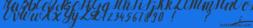 YolLoy1-Schriftart – Schwarze Schriften auf blauem Hintergrund