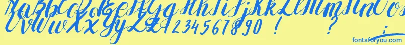 YolLoy1 Font – Blue Fonts on Yellow Background