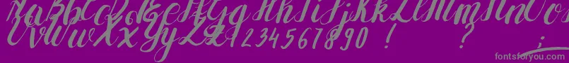 フォントYolLoy1 – 紫の背景に灰色の文字