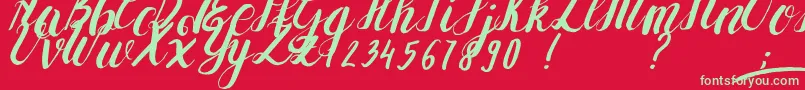 フォントYolLoy1 – 赤い背景に緑の文字