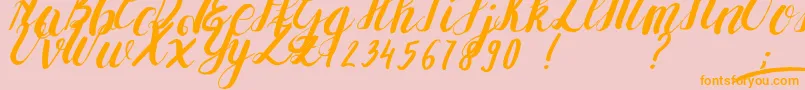 YolLoy1 Font – Orange Fonts on Pink Background