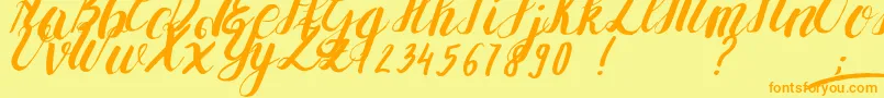 YolLoy1 Font – Orange Fonts on Yellow Background