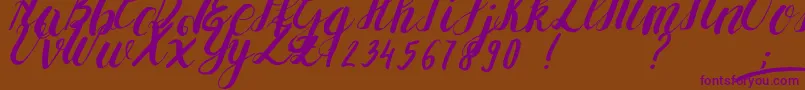 YolLoy1 Font – Purple Fonts on Brown Background