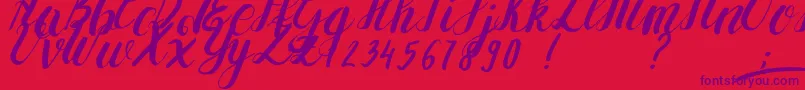 YolLoy1-Schriftart – Violette Schriften auf rotem Hintergrund