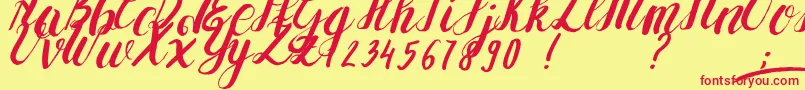 YolLoy1 Font – Red Fonts on Yellow Background