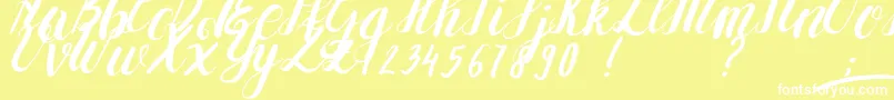 YolLoy1-Schriftart – Weiße Schriften auf gelbem Hintergrund