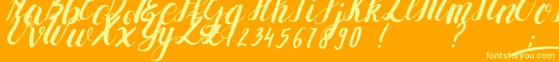 YolLoy1-Schriftart – Gelbe Schriften auf orangefarbenem Hintergrund