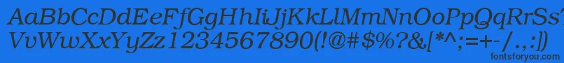 Шрифт B791RomanItalic – чёрные шрифты на синем фоне