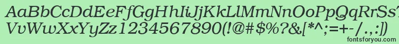 Czcionka B791RomanItalic – czarne czcionki na zielonym tle