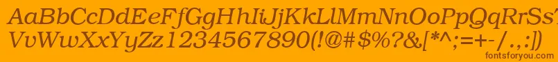 B791RomanItalic Font – Brown Fonts on Orange Background