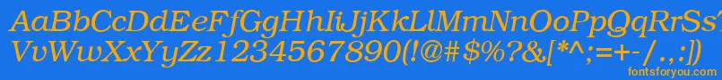 B791RomanItalic Font – Orange Fonts on Blue Background