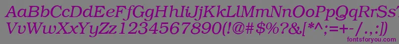B791RomanItalic-Schriftart – Violette Schriften auf grauem Hintergrund
