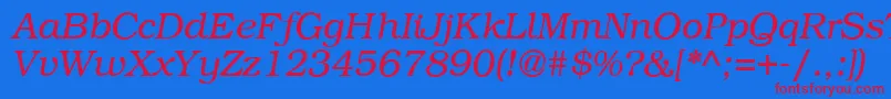 B791RomanItalic Font – Red Fonts on Blue Background