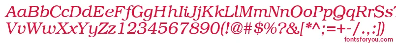 B791RomanItalic Font – Red Fonts on White Background