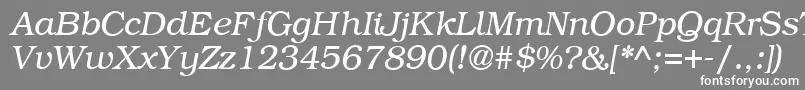 フォントB791RomanItalic – 灰色の背景に白い文字