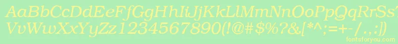 fuente B791RomanItalic – Fuentes Amarillas Sobre Fondo Verde
