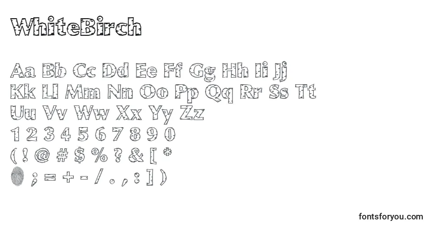 A fonte WhiteBirch – alfabeto, números, caracteres especiais