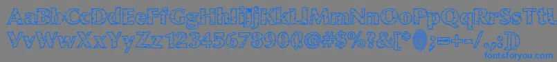 フォントWhiteBirch – 灰色の背景に青い文字